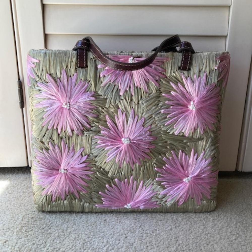 Kate Spade♠️Raffia Floral Summer Tote